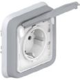 BASE ENCHUFE EMPOTRAR PLEXO GRIS
