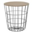 Mesa madera/acero &Oslash;39xh41 cm.